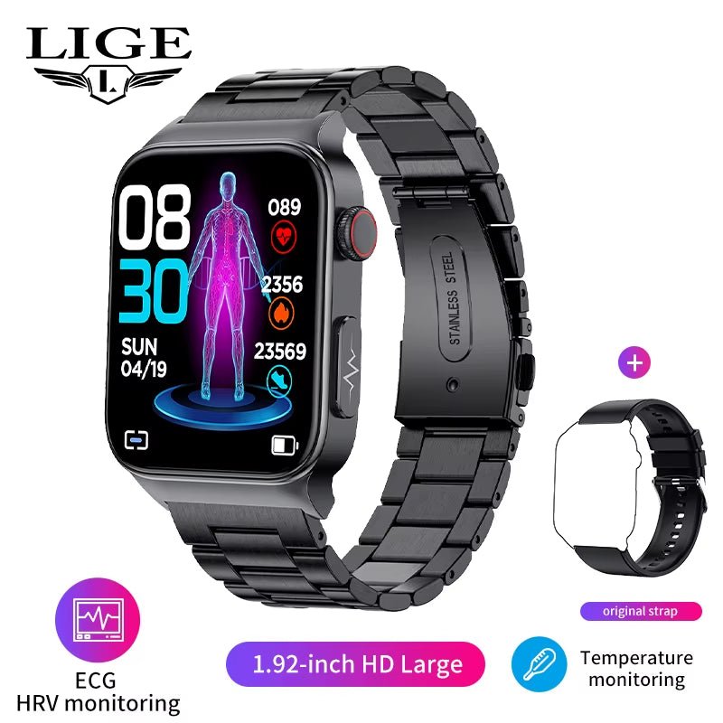 Revolutionary Health & Fitness Smartwatch: Advanced ECG, PPG, and Body Temperature Monitoring with IP68 Waterproof Design.