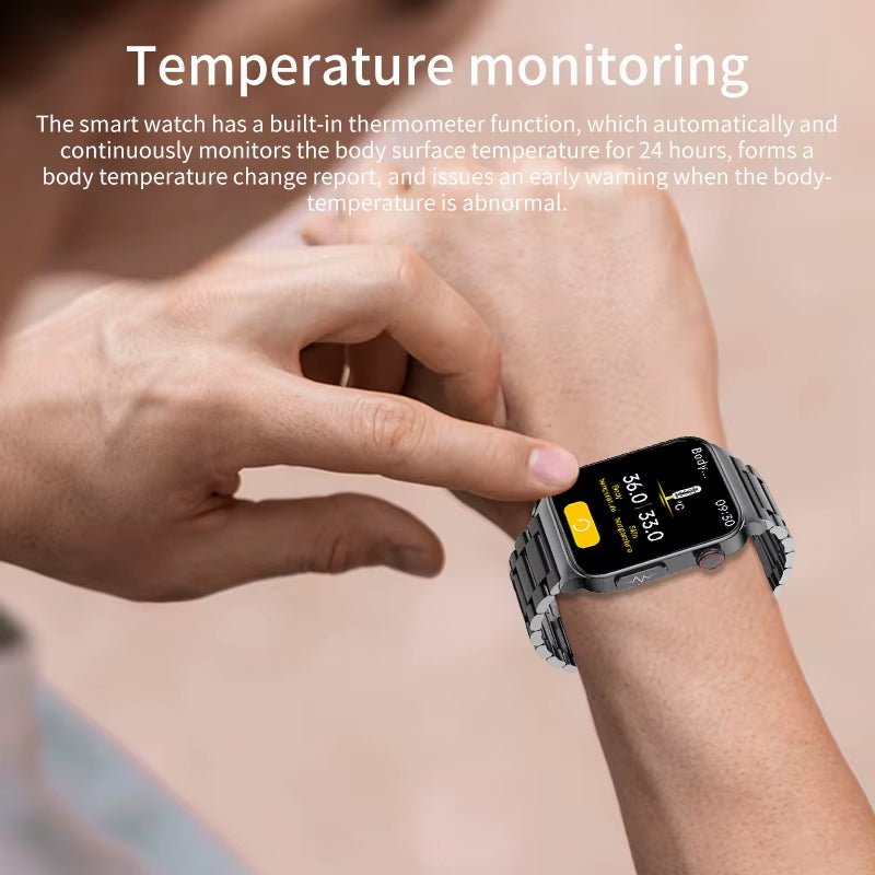 Revolutionary Health & Fitness Smartwatch: Advanced ECG, PPG, and Body Temperature Monitoring with IP68 Waterproof Design.