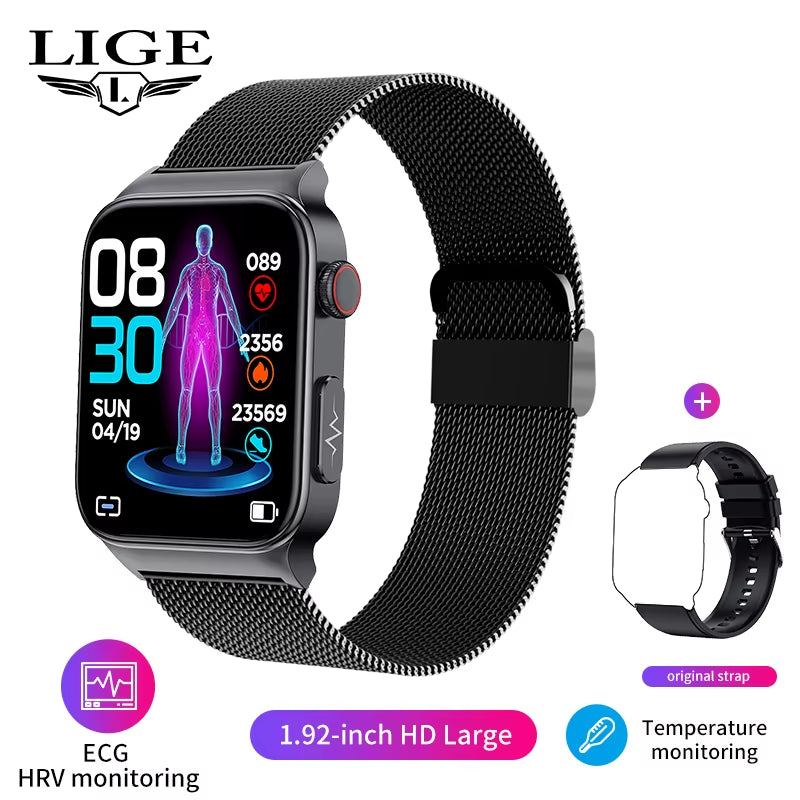 Revolutionary Health & Fitness Smartwatch: Advanced ECG, PPG, and Body Temperature Monitoring with IP68 Waterproof Design.