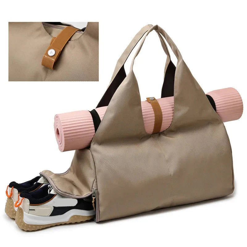 Women'S Multi-Purpose Sports Bag - Waterproof with Shoe Pocket for Yoga, Gym, and Travel.